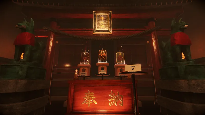 Three omamori charms on offer at the Inari shrine